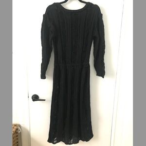 SHEIN | Black Distressed Acrylic Knit Maxi Dress | Small